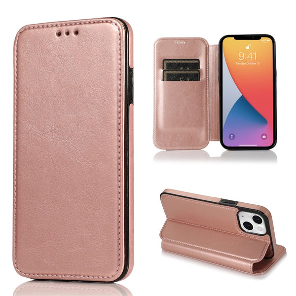 Knight Magnetic Suction Leather Phone Case, For iPhone 13 mini, For iPhone 13, For iPhone 13 Pro, For iPhone 13 Pro Max