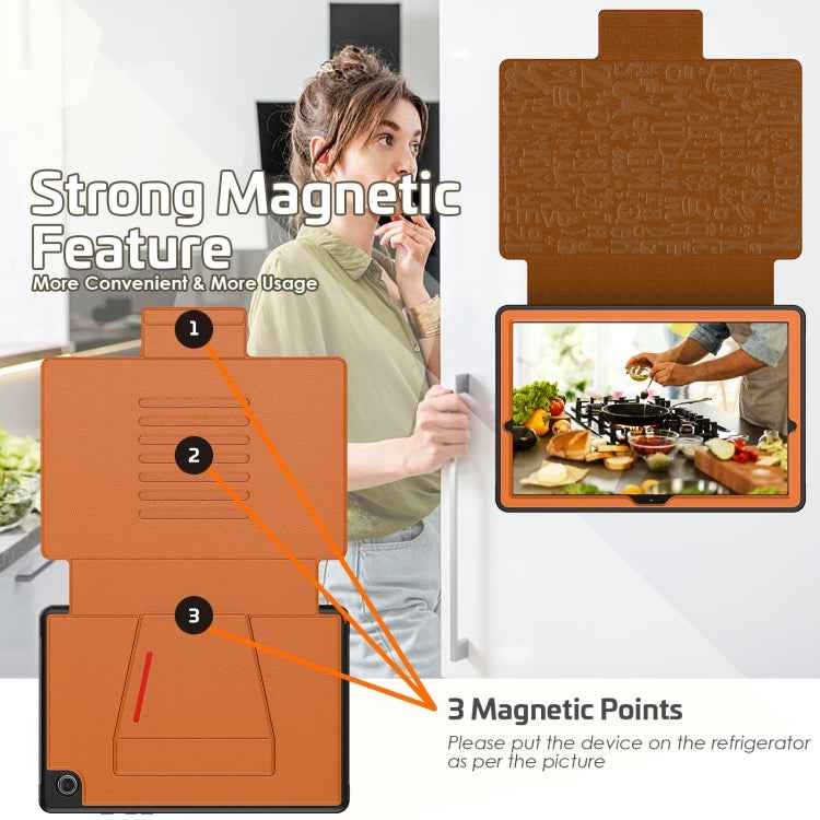 For Samsung Galaxy Tab A8 10.5 2021 Smart B Magnetic Leather Tablet Case(Brown)