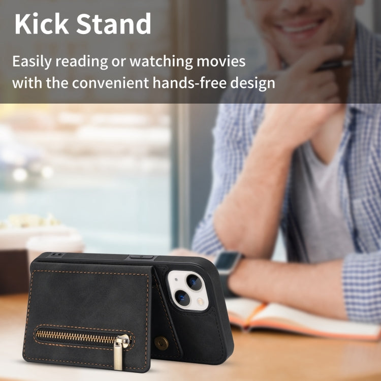 Zipper Card Holder Phone Case, For iPhone 13 mini, For iPhone 13, For iPhone 13 Pro, For iPhone 13 Pro Max