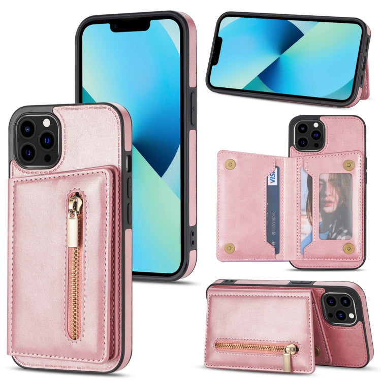 Zipper Card Holder Phone Case, For iPhone 13 mini, For iPhone 13, For iPhone 13 Pro, For iPhone 13 Pro Max