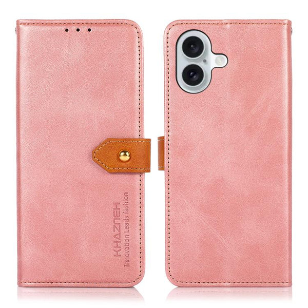 KHAZNEH Dual-color Cowhide Texture Flip Leather Phone Case