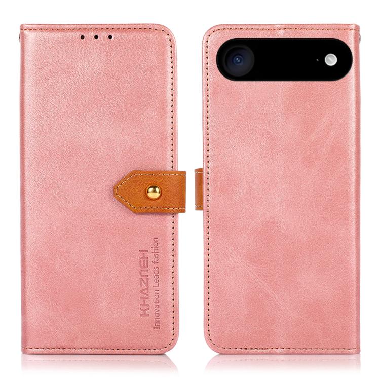 KHAZNEH Dual-color Cowhide Texture Flip Leather Phone Case