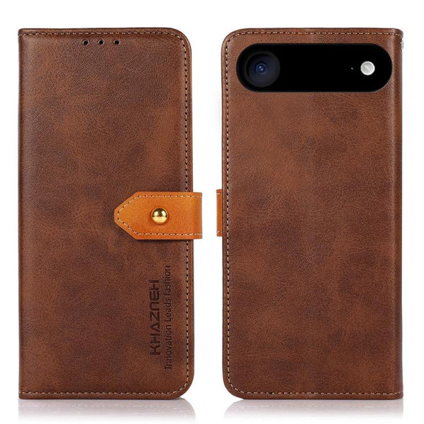 KHAZNEH Dual-color Cowhide Texture Flip Leather Phone Case