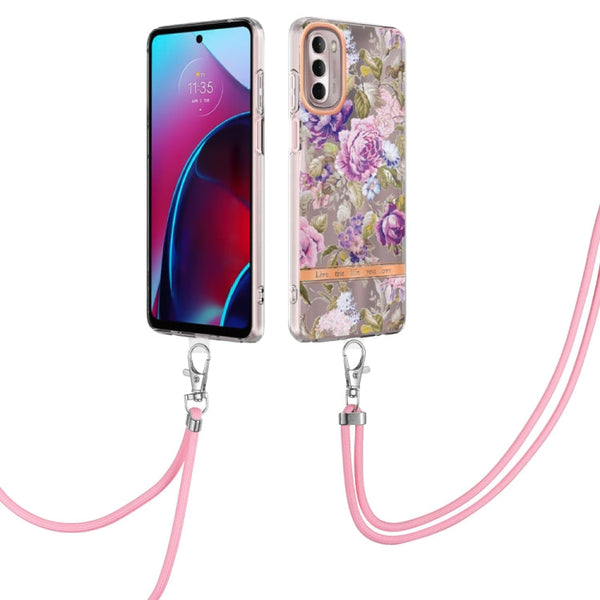Flowers Series TPU Phone Case with Lanyard