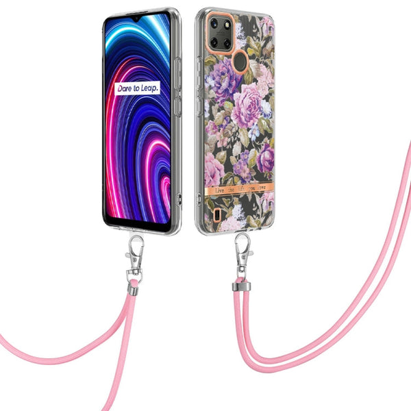 Flowers Series TPU Phone Case with Lanyard