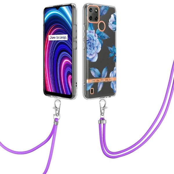 Flowers Series TPU Phone Case with Lanyard