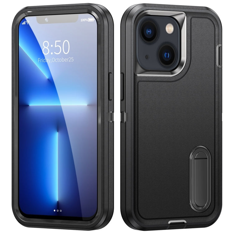 3 in 1 Rugged Holder Phone Case, For iPhone 14, For iPhone 14 Plus