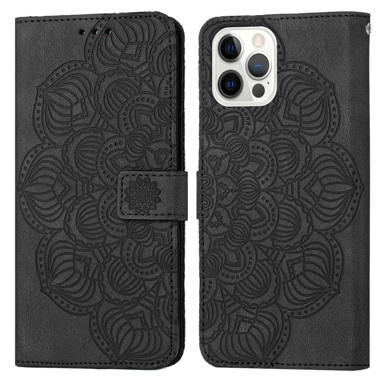 Mandala Embossed Flip Leather Phone Case, For iPhone 13 mini, For iPhone 13, For iPhone 13 Pro, For iPhone 13 Pro Max