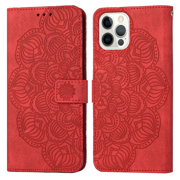 Mandala Embossed Flip Leather Phone Case, For iPhone 12 mini, For iPhone 12 / 12 Pro, For iPhone 12 Pro Max, For iPhone 11