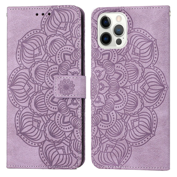 Mandala Embossed Flip Leather Phone Case, For iPhone 12 mini, For iPhone 12 / 12 Pro, For iPhone 12 Pro Max, For iPhone 11
