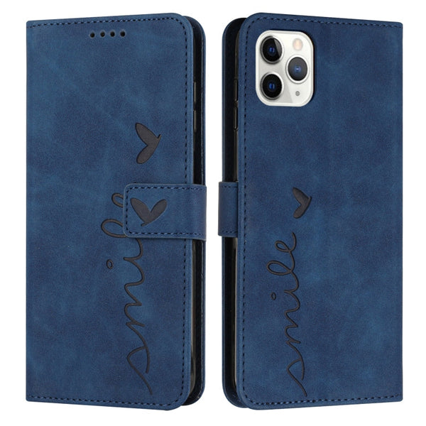 Skin Feel Heart Pattern Leather Phone Case, For iPhone 13, For iPhone 13 Pro, For iPhone 13 Pro Max, For iPhone 12 / 12 Pro