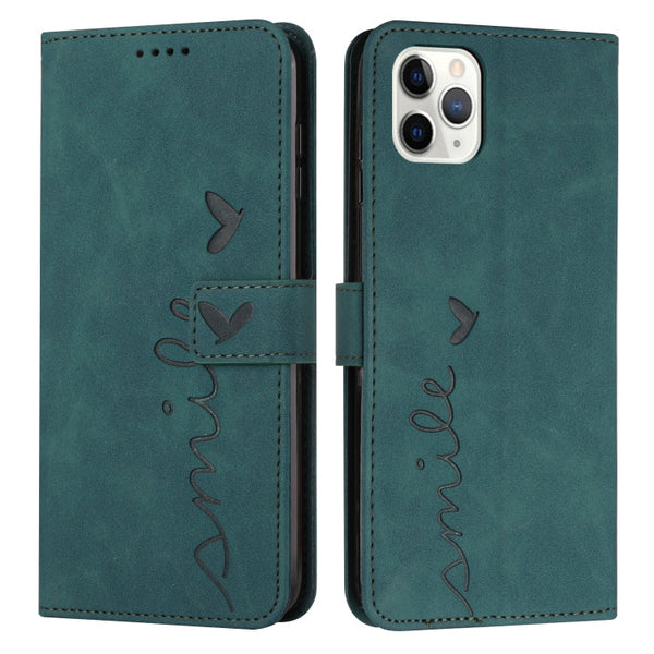 Skin Feel Heart Pattern Leather Phone Case, For iPhone 12 Pro Max, For iPhone 11, For iPhone 11 Pro, For iPhone 11 Pro Max