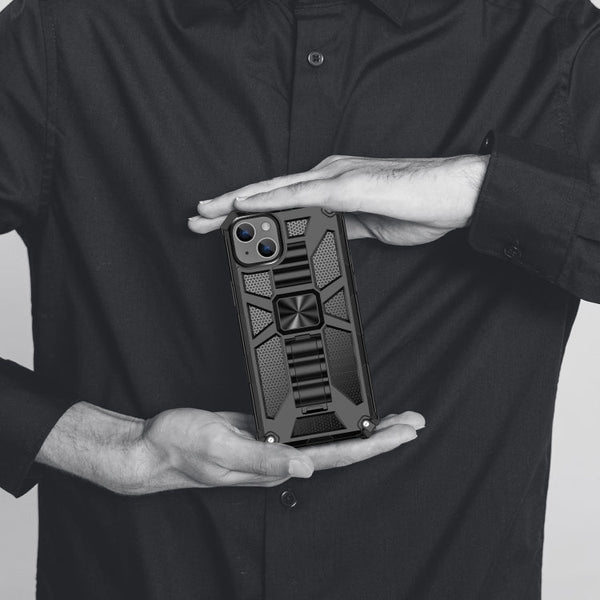 Armor Shockproof TPU + PC Magnetic Protective Phone Case with Holder, For iPhone 14, For iPhone 14 Pro, For iPhone 14 Pro Max, For iPhone 14 Plus