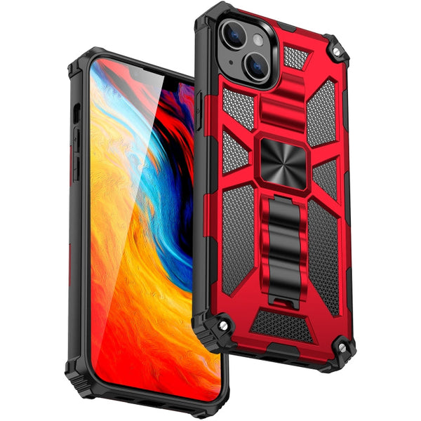 Armor Shockproof TPU + PC Magnetic Protective Phone Case with Holder, For iPhone 14, For iPhone 14 Pro, For iPhone 14 Pro Max, For iPhone 14 Plus