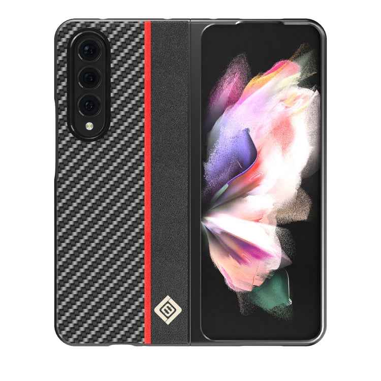LC.IMEEKE Carbon Fiber Horizontal Flip Leather Phone Case, For Samsung Galaxy Z Fold4 5G