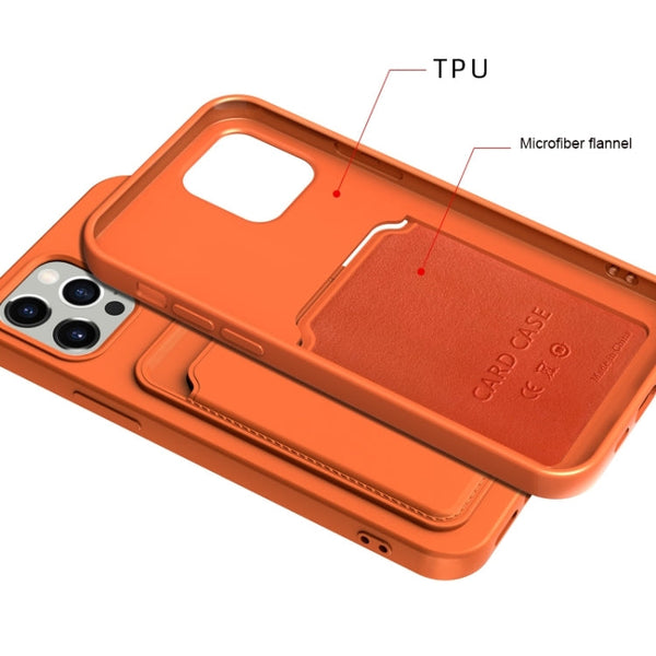 TPU + Flannel Lining Card Slots Phone Case, For iPhone 14 Plus