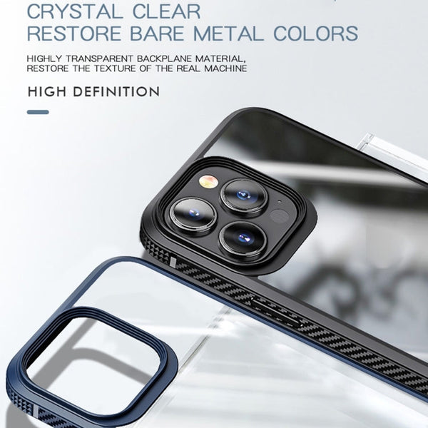 Carbon Fiber Four-corner Airbag Shockproof Case, For iPhone 14 Pro Max, For iPhone 14 Pro, For iPhone 14 Plus