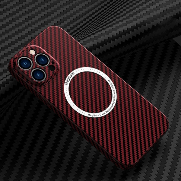 Carbon Fiber Texture MagSafe Magnetic Phone Case, For iPhone 14 Pro Max
