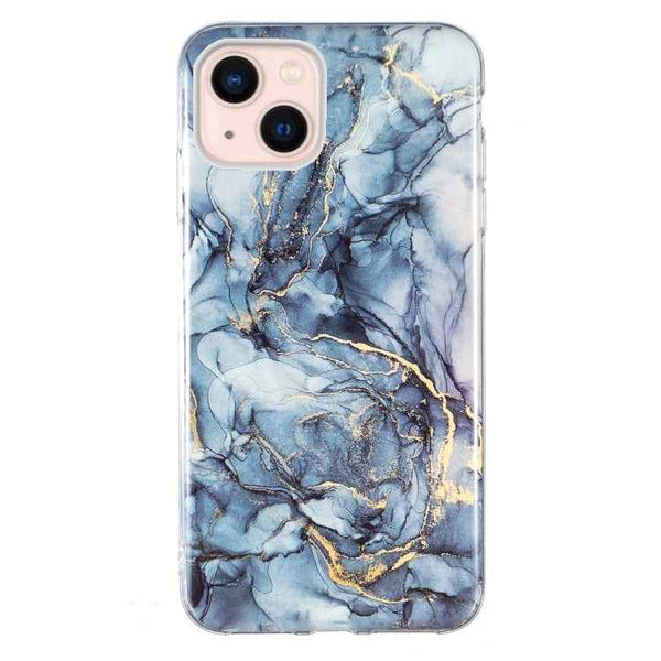 For iPhone 13 mini IMD Marble Pattern TPU Phone Case (Grey)