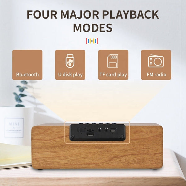 K1 Multifunctional Desktop Wooden Bluetooth Speaker Wireless Loudspeaker