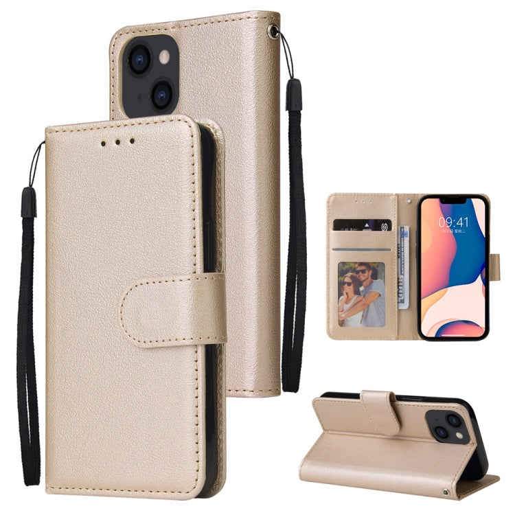 Multifunctional Horizontal Flip Leather Case with Three Card Slot, For iPhone 14, For iPhone 14 Plus, For iPhone 14 Pro