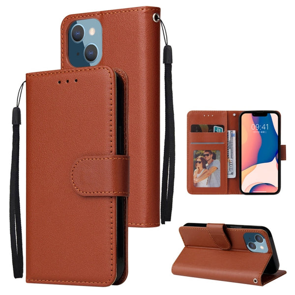 Multifunctional Horizontal Flip Leather Case with Three Card Slot, For iPhone 14, For iPhone 14 Plus, For iPhone 14 Pro