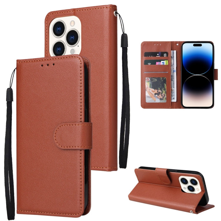 Multifunctional Horizontal Flip Leather Case with Three Card Slot, For iPhone 14 Pro Max