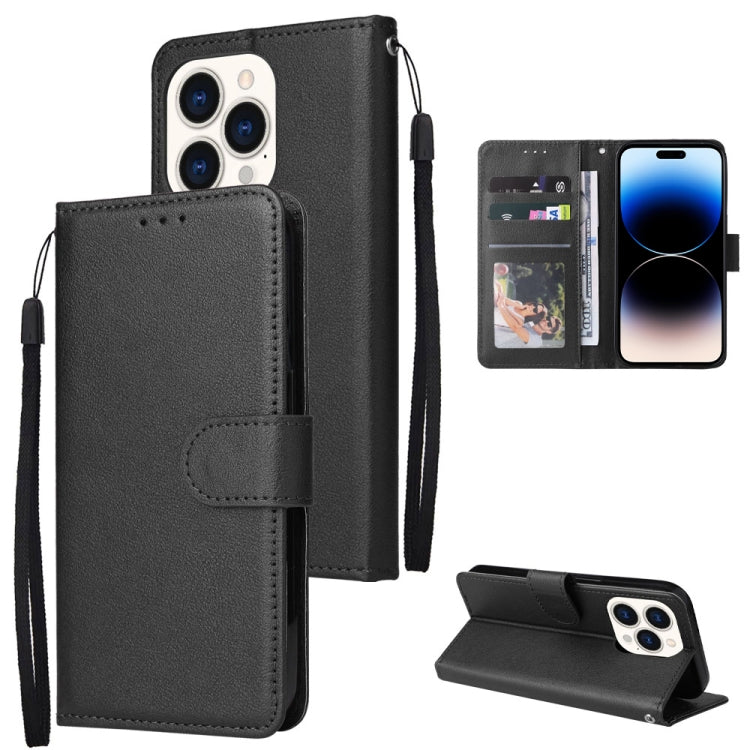 Multifunctional Horizontal Flip Leather Case with Three Card Slot, For iPhone 14 Pro Max