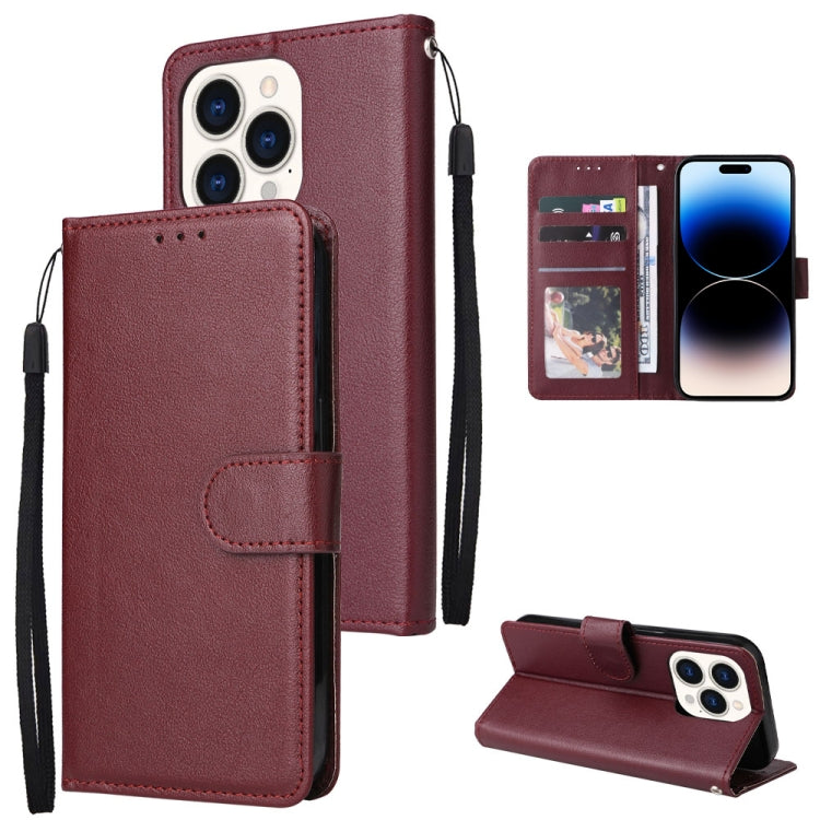 Multifunctional Horizontal Flip Leather Case with Three Card Slot, For iPhone 14 Pro Max