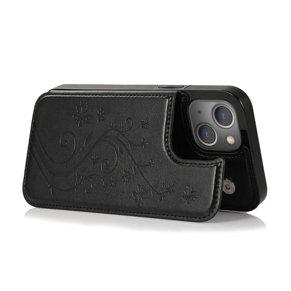 Butterflies Flowers Double Buckle Case, For iPhone 14 Pro Max, For iPhone 14 Pro