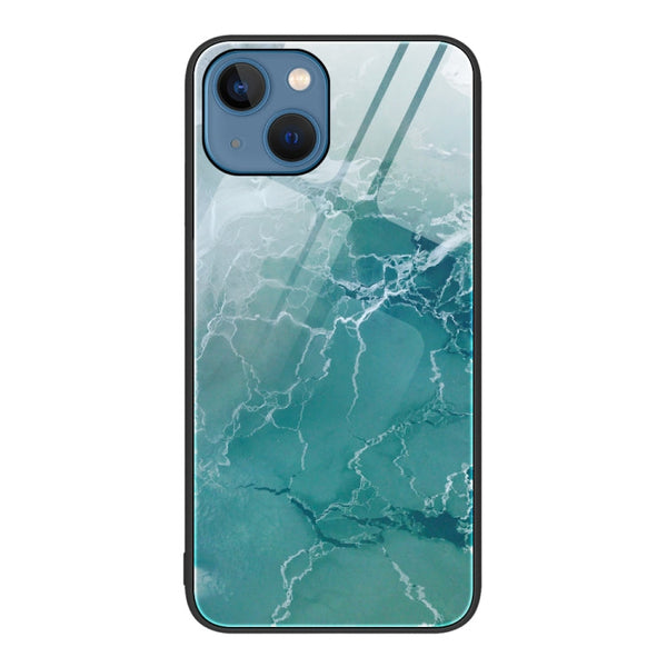 Marble Pattern Glass Protective Phone Case, For iPhone 14, For iPhone 1XR, For iPhone XS Max