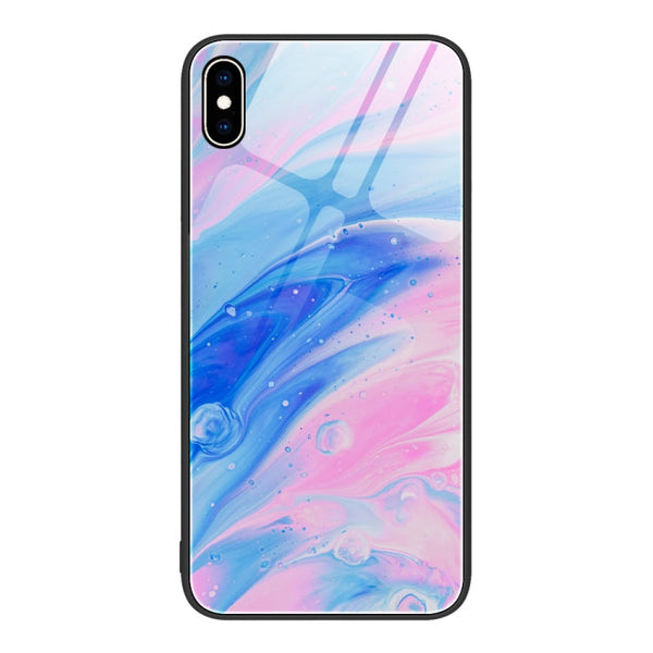 Marble Pattern Glass Protective Phone Case, For iPhone 14, For iPhone 1XR, For iPhone XS Max