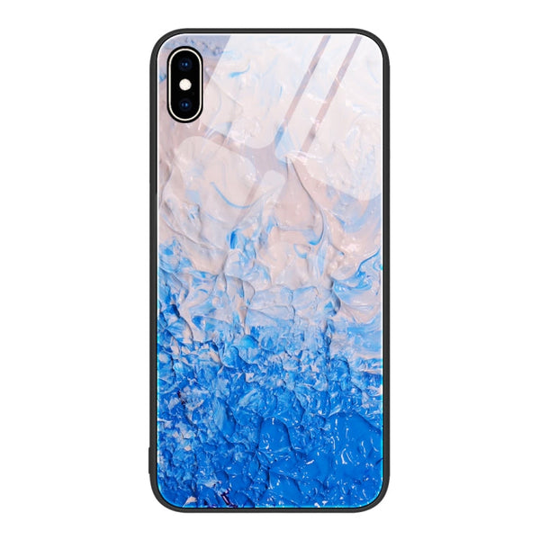 Marble Pattern Glass Protective Phone Case, For iPhone 14, For iPhone 1XR, For iPhone XS Max