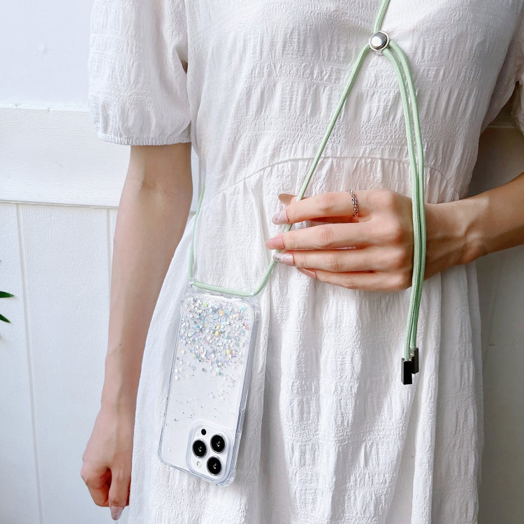 Lanyard Glitter Epoxy Clear Phone Case, For iPhone 12 / 12 Pro, For iPhone 12 Pro Max, For iPhone 11