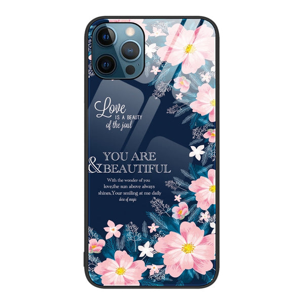 Colorful Painted Glass Phone Case, For iPhone 12 Pro Max