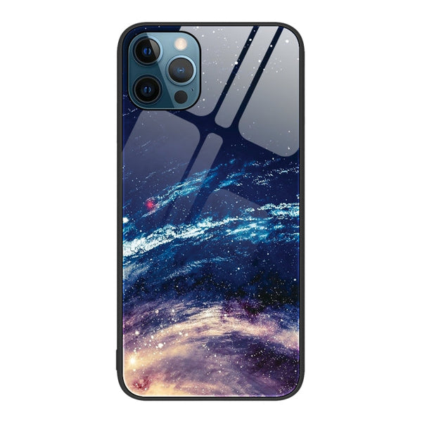 Colorful Painted Glass Phone Case, For iPhone 12 Pro Max