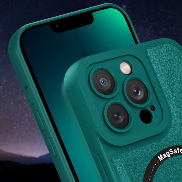 Magsafe Magnetic Plain Leather Phone Case, For iPhone 14, For iPhone 14 Plus, For iPhone 14 Pro, For iPhone 14 Pro Max, For iPhone 13, For iPhone 13 Pro