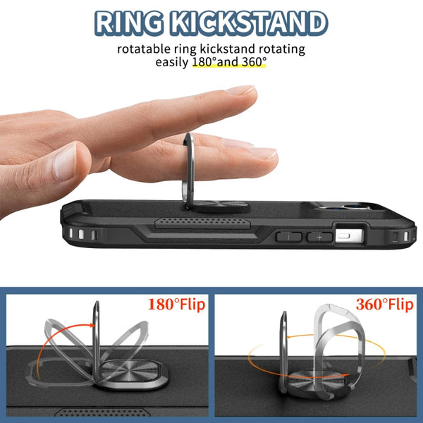 3 in 1 Ring Holder Phone Case, For iPhone 14, For iPhone 14 Plus, For iPhone 14 Pro, For iPhone 14 Pro Max