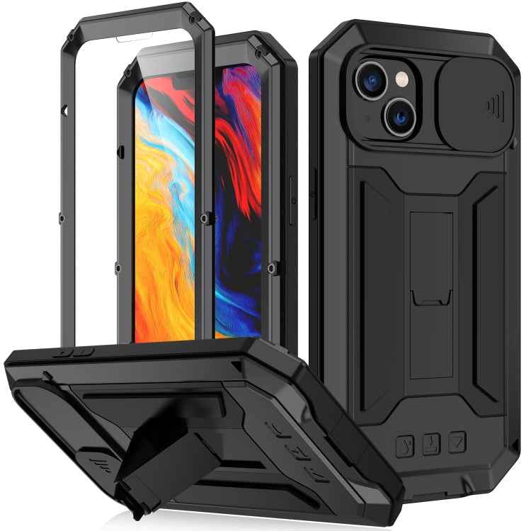 For iPhone 14 R-JUST Shockproof Life Waterproof Dust-proof Case (Black)