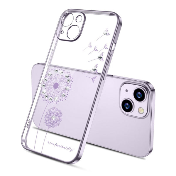 Electroplating Diamond Dandelion TPU Phone Case, For iPhone 14 Pro Max