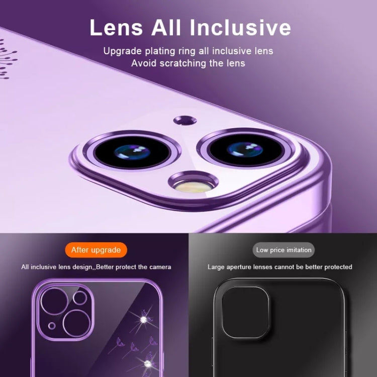 Electroplating Diamond Dandelion TPU Phone Case, For iPhone 14 Pro Max