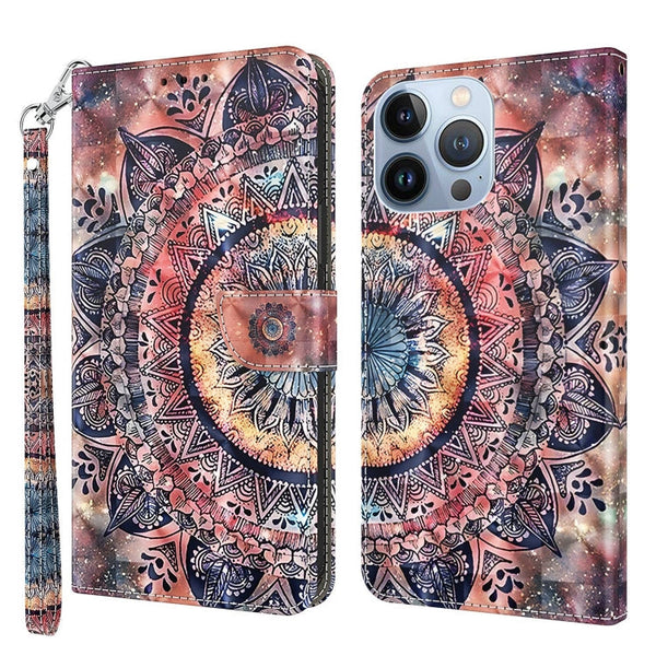 3D Painted Leather Phone Case, For iPhone 12 / 12 Pro, For iPhone 12 Pro Max, For iPhone 11
