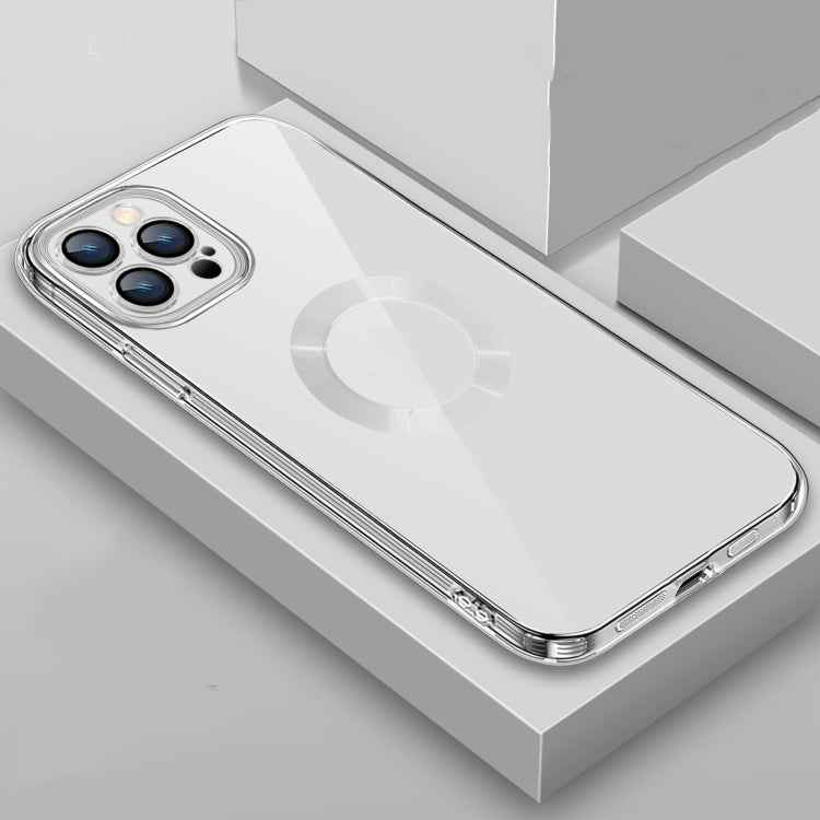 For iPhone 14 Plus 9D Plated Lens Film Clear Phone Case (Transparent)