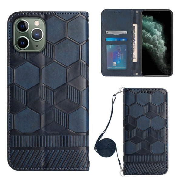 Crossbody Football Texture Magnetic PU Phone Case, For iPhone 11, For iPhone 11 Pro, For iPhone 11 Pro Max, For iPhone 12