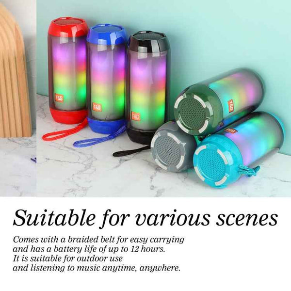 T&G TG643 Portable LED Light Waterproof Subwoofer Wireless Bluetooth Speaker(Black)