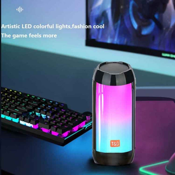 T&G TG643 Portable LED Light Waterproof Subwoofer Wireless Bluetooth Speaker(Black)