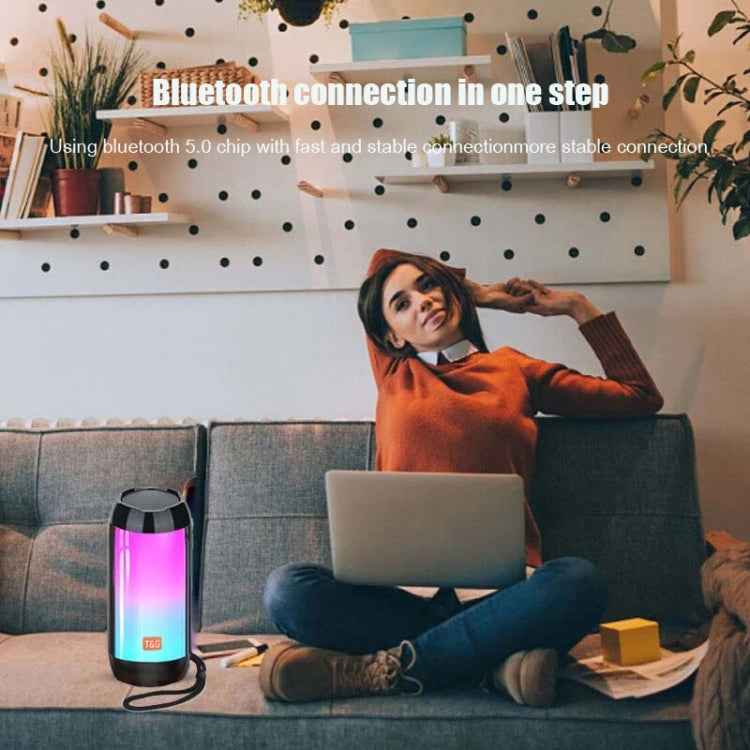 T&G TG643 Portable LED Light Waterproof Subwoofer Wireless Bluetooth Speaker(Black)