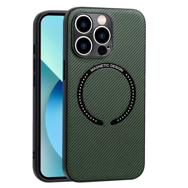 Carbon Fiber Texture MagSafe Magnetic Phone Case