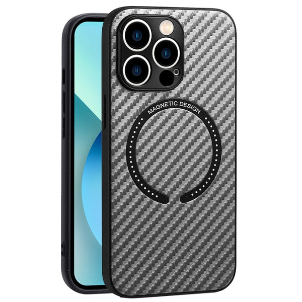 Carbon Fiber Texture MagSafe Magnetic Phone Case