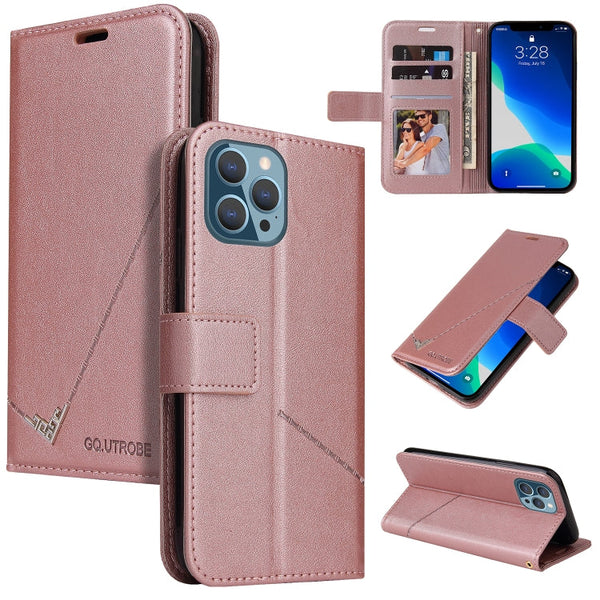 GQUTROBE Right Angle Leather Phone Case, For iPhone 13, For iPhone 13 mini, For iPhone 13 Pro, For iPhone 13 Pro Max